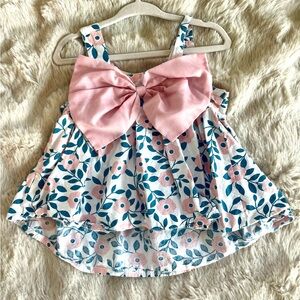 SHEIN Pink Floral Kids Formal Dress